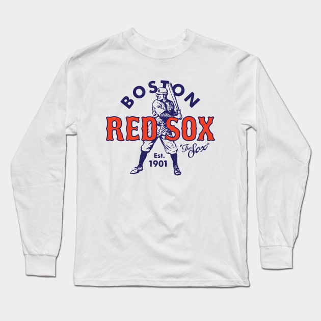 Old Style Boston Red Sox 2 by Buck Tee Long Sleeve T-Shirt by Buck Tee